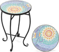 VINGLI Mosaic Accent Table, End Table, Plant Stand Decor by VINGLI