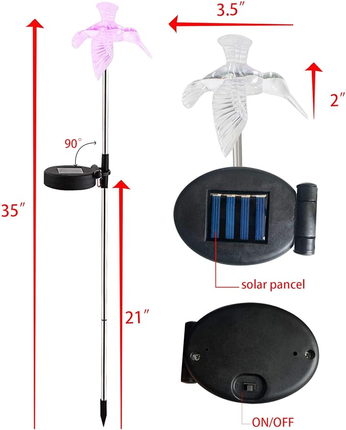 Solar Powered Outdoor Garden LED Light Color Charging Figurine Stake Landscape - Image 7
