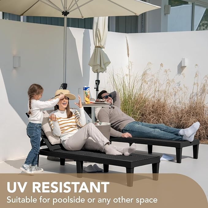 Devoko Outdoor Chaise Lounge Chair Set of 4 - Image 4