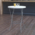 Flash Furniture Elon 2.6-Foot Round Granite White Plastic Bar Height Folding by FlashFurniture