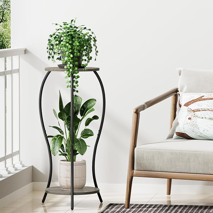 Plant Stand Indoor, 2 Tier Round Tall Plant Stand, Flower Pot Stand, Plant - Image 5