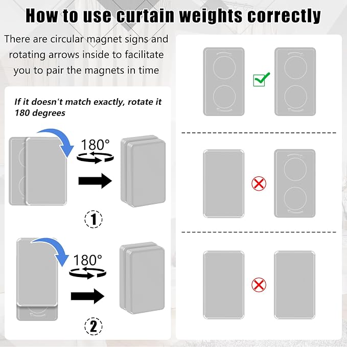 18pcs Outdoor Curtain Weights, Plastic Wrapped Magnetic Drapery Weights - Image 6