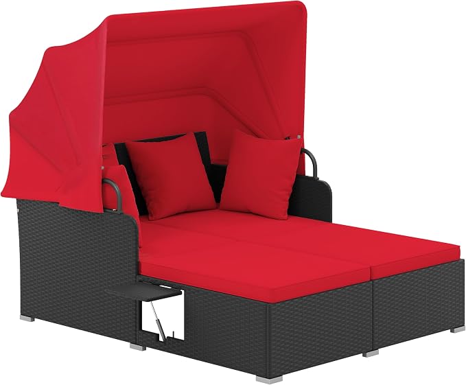 Tangkula Patio Rattan Daybed by TANGKULA