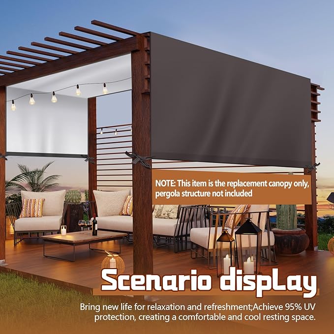 Universal Pergola Replacement Canopy Outdoor Canopy Shade Cover Waterproof - Image 6