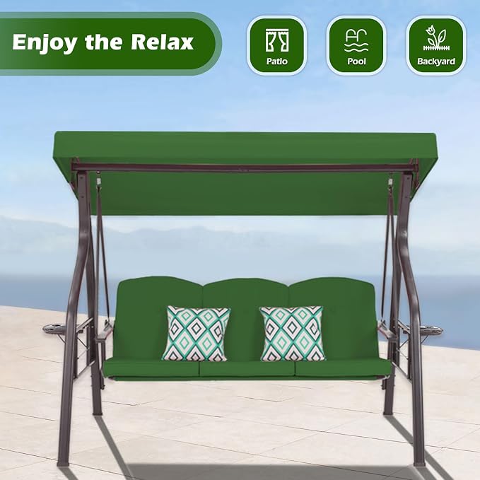 3-Seat Outdoor Porch Swing - Image 6