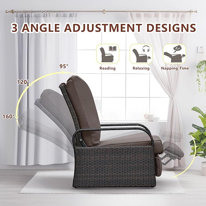 ATR ART TO REAL Outdoor Recliner, Outdoor Wicker Recliner Chair - Image 4