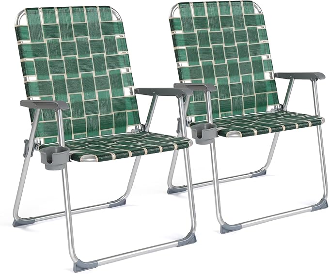 VINGLI Folding Webbed Oversized Lawn Chairs by VINGLI