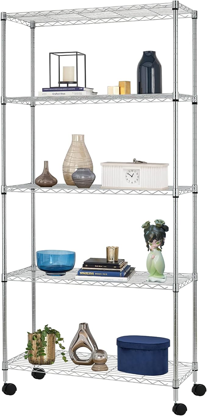 BestOffice | 5-Tier Wire Storage Shelves by BestOffice