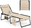 GYMAX Lounge Chair for Outside, 440lbs 27” Oversize Folding Beach Tanning by GYMAX