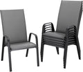 JEAREY Patio Dining Chairs Set of 6, Outdoor Stackable Dining Furniture Set by JEAREYOutdoorsCollection