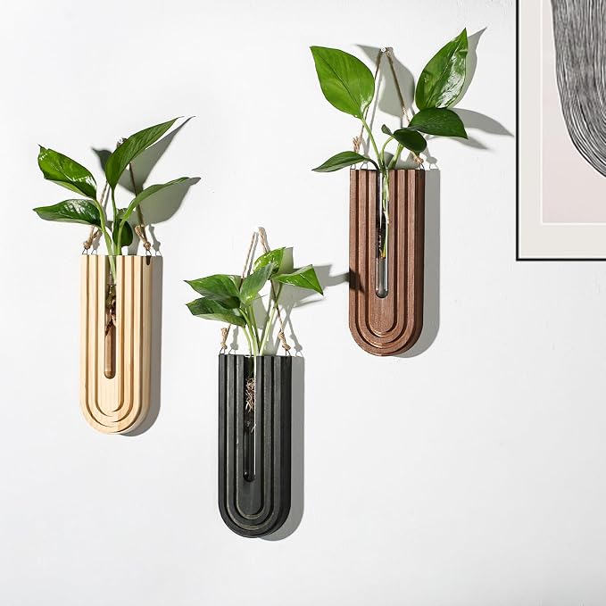 Indoor Wood Wall Planter Set of 3 - Image 2