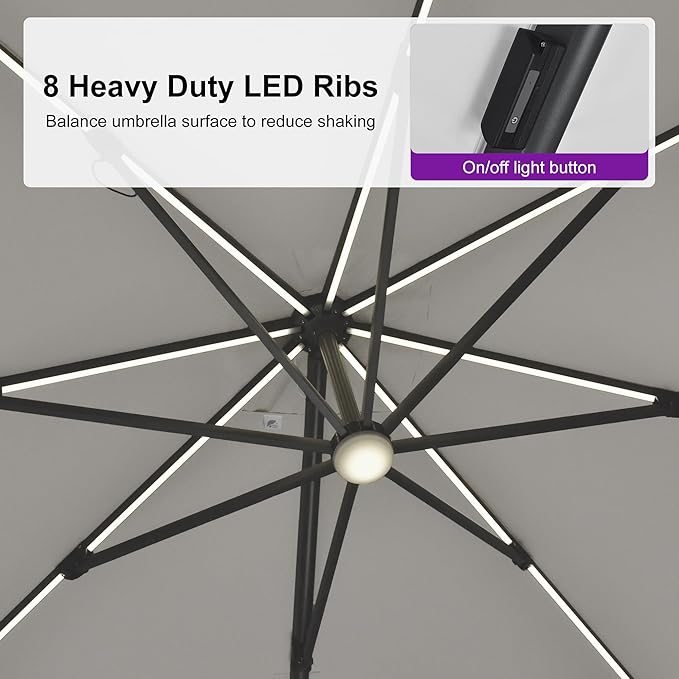PURPLE LEAF 10 Feet Patio Umbrella - Image 6