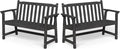 Ciokea 48" Outdoor Bench Set of 2, HDPE Weatherproof Garden Bench, 2-Person by CIOKEA