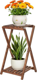 Tall Plant Stand Indoor, Wooden 2 Tier Plant Shelf by Jotboom