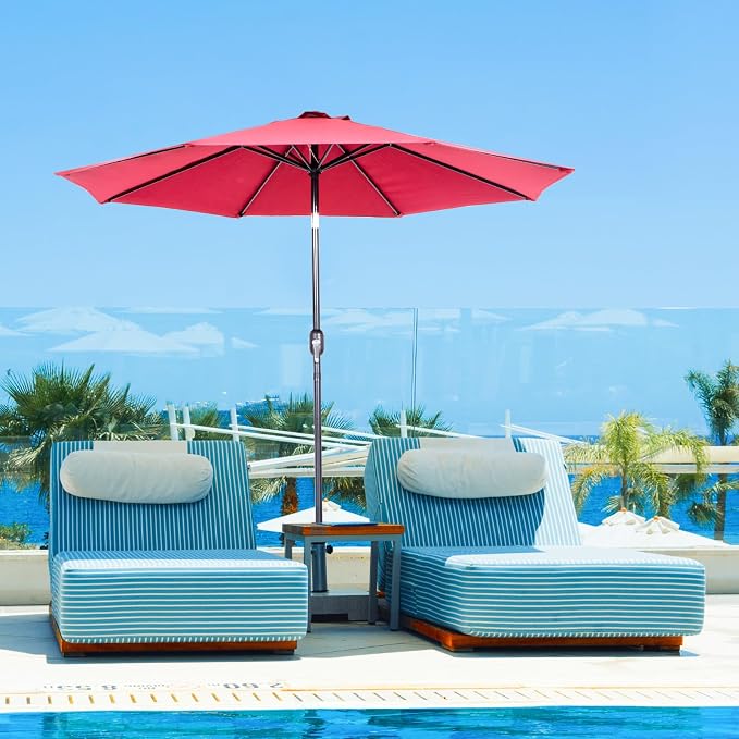 Backyard Expressions 9 ft. Patio Umbrella, Market Table Umbrella w/Tilt and - Image 6