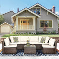 PayLessHere Patio Furniture Set 7 Pieces Outdoor Furniture Wicker Conversation by PayLessHere