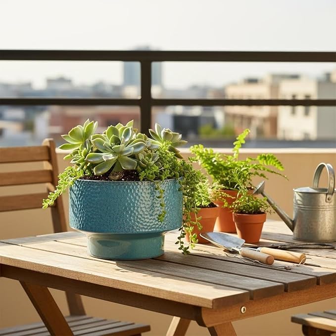 Ceramic Planters 13 Inch, Honeycomb Ceramic Pots - Image 2