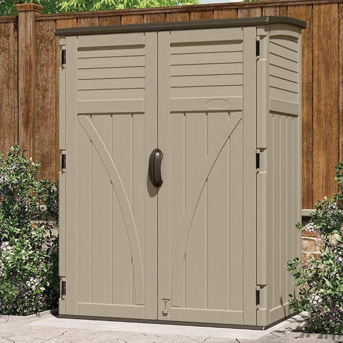 Suncast Outdoor Storage Shed, Water Resistant Resin Vertical Outdoor Storage - Image 6