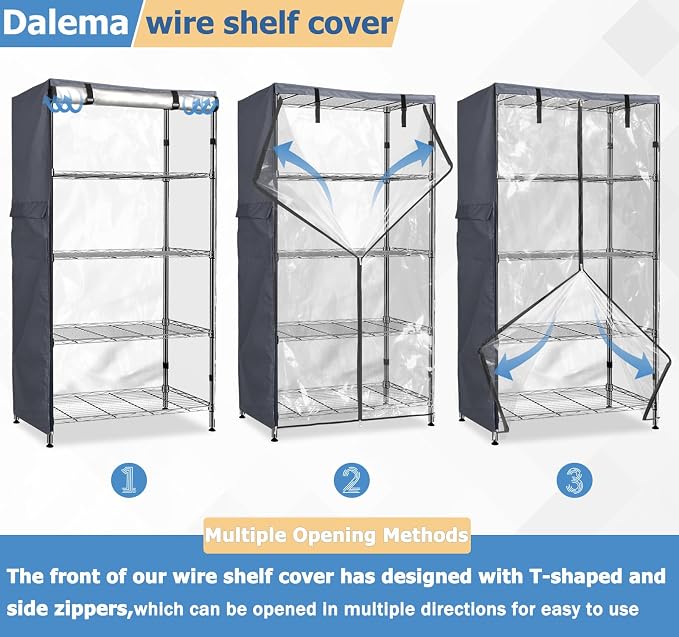 Waterproof Shelf Cover, 600D Heavy Duty Dustproof Storage Wire Rack Covers - Image 6