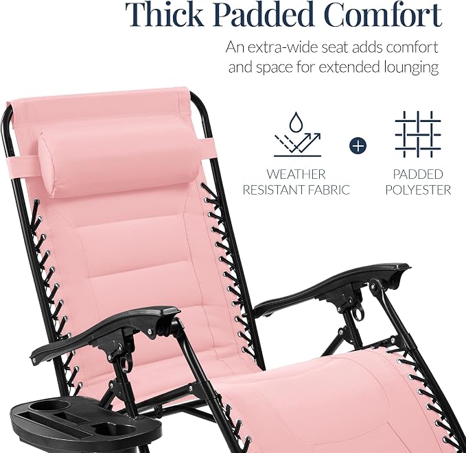 Best Choice Products Oversized Padded Zero Gravity Chair, Folding Outdoor Patio - Image 4