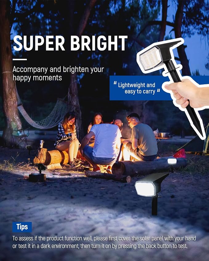 Solar Spot Lights Outdoor IP67 Waterproof 12 Pack, 63 LED 3 Modes Solar - Image 5
