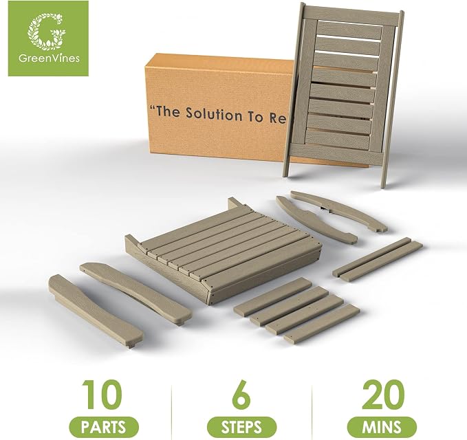 GREENVINES Outdoor Rocking Chairs | Set of 2 | Porch Rocker | HDPE Plastic | - Image 7
