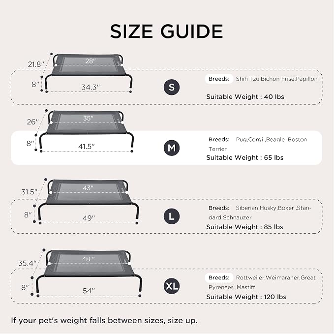 Bedsure Outdoor Elevated Dog Bed Medium Size Dog, Portable Indoor & Outdoor - Image 6