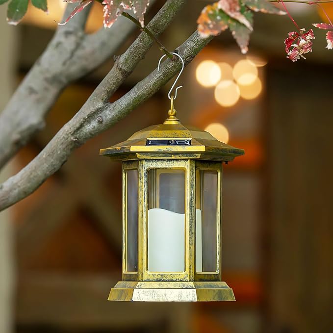 Solar Lantern Outdoor, Outdoor Hanging Candle Lanterns LED Lights - Image 5