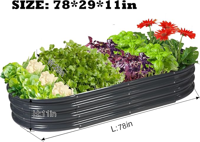 Raised Garden Bed Galvanized Planter Box Outdoor, Rot-Resistant Metal Garden - Image 2
