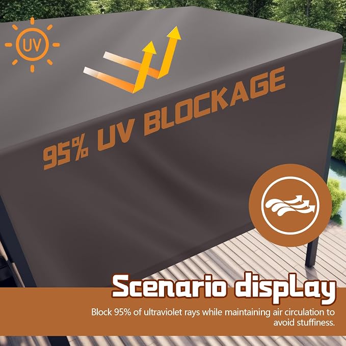 Universal Pergola Replacement Canopy Outdoor Canopy Shade Cover Waterproof - Image 4