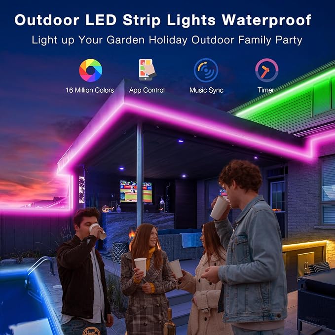 Outdoor LED Strip Lights Waterproof 200ft, IP67 Waterproof LED Light Strips - Image 2