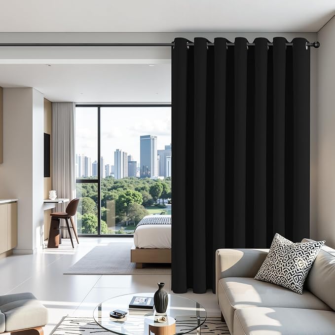 Joydeco Blackout Patio Sliding Door Curtains 84 Inches Long, Grommet Privacy - Image 3
