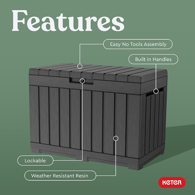 Keter Kentwood 50 Gallon Resin Deck Box - Image 3