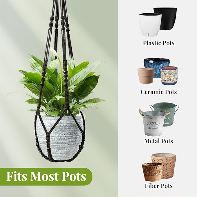 Macrame Plant Hanger Indoor Set of 2 - Image 7