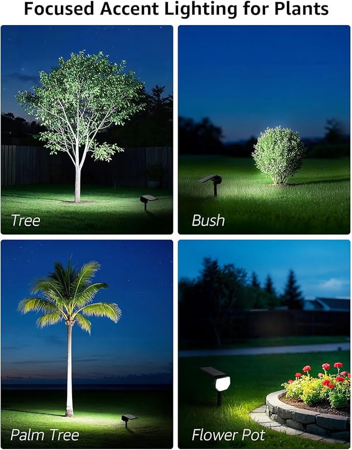 Lepro Solar Decorative Spot Lights 2 Pack, Cool White Modern Accent Lights - Image 2