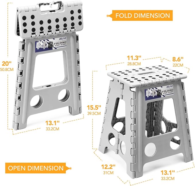Delxo 16 Inch Folding Step Stool, Foldable Stool - Image 5