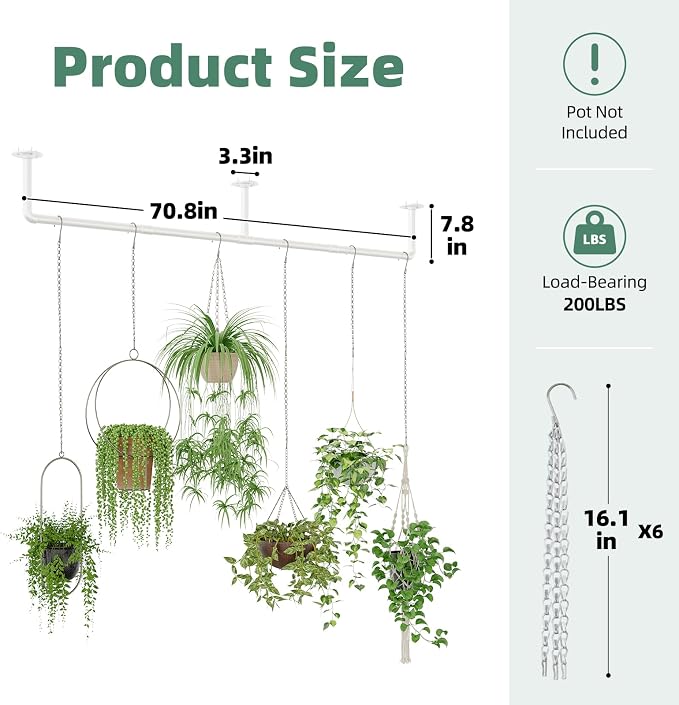 Plant Hanger Indoor with 6 Hanging Chains Hanging Planters - Image 5