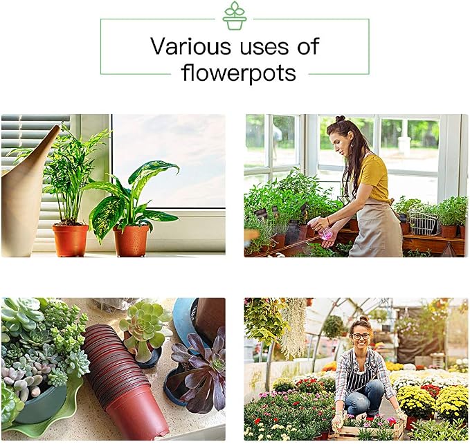 JERIA 200-Pack 4 Inch Plastic Nursery Pots Come - Image 7