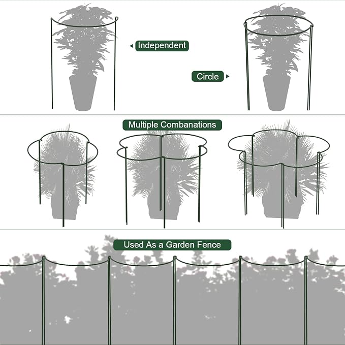 FEED GARDEN 6 Pack Plant Support Stakes, Peony Cages and Supports, Metal Garden - Image 6