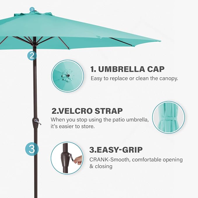 MEWAY 12ft Patio Umbrella Outdoor Table Umbrellas - Image 6