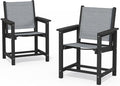 SERWALL Textilene Outdoor Dining Chair Set of 2, HDPE Frame by SERWALL