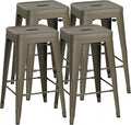 Shahoo 24 Inches Metal Bar Stools Counter Height Stackable Backless Stools by BuynowfromShahoo