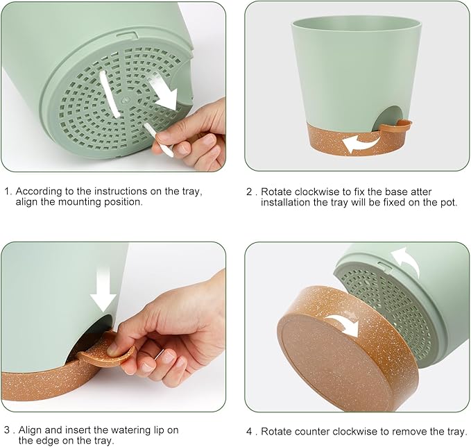 8-Inch Plant Pots, Self-Watering Planters - Image 2