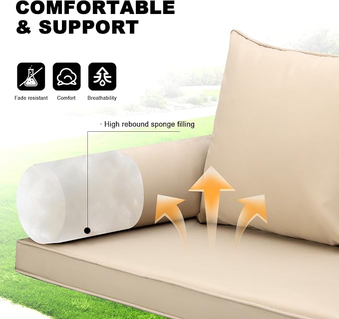 Outdoor Wicker Patio Porch Swing - Image 2