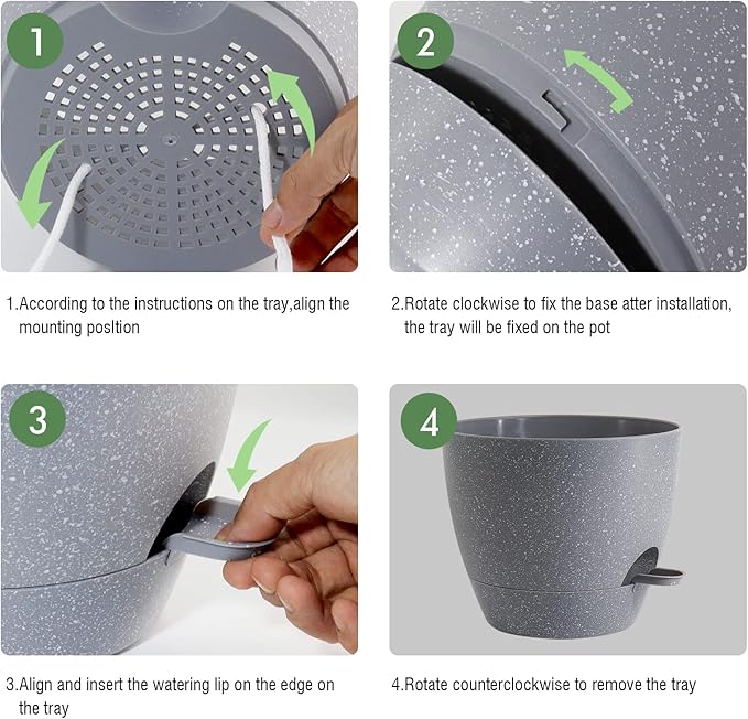 10 Inch Self Watering Hanging Pots, 2 Pack Hanging Planters - Image 4