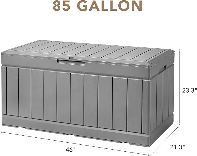 Devoko 85 Gallon Deck Box Lockable Resin Outdoor Storage Box waterproof Outdoor - Image 7