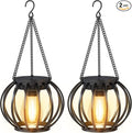 Solar Lanterns Outdoor Waterproof: 2 Pack Metal Hanging Decorative Solar Lights by NESSTU