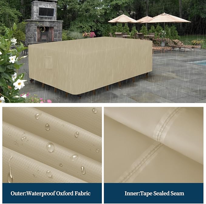 Easy-Going Square Patio Furniture Waterproof Outdoor Dining Table and Chair - Image 4