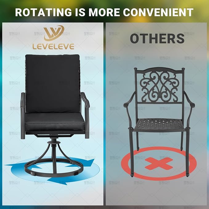 LEVELEVE 5 Piece Outdoor Patio Dining Set - Image 6
