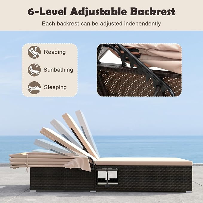 Tangkula Outdoor Rattan Daybed - Image 3